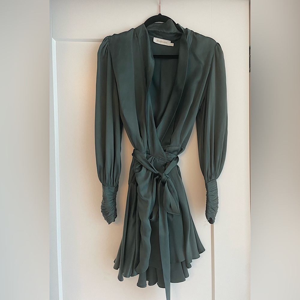Zimmermann Silk Wrap Mini Dress